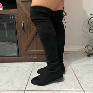 Stuart Weitzman Black Suede Lowland Tall Boots